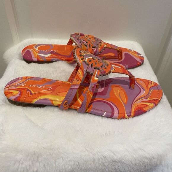 Circus NY Sam Edelman Women’s Sandals Shoes Size 7 Tie Dye Thong Flip Flops NEW - Picture 2 of 16